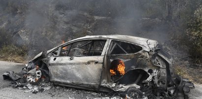 Zobacz, jak płonie auto mistrza WIDEO