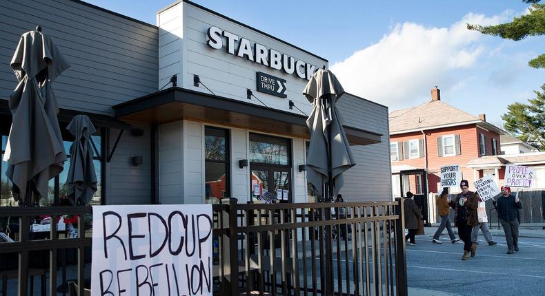 Starbucks workers plan a second Red Cup Rebellion next week.Portland Press Herald