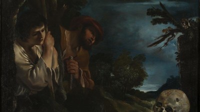 Pasterze arkadyjscy – „Et in Arcadia ego, 1618, olej na płótnie, 82 x 91 cm, Galleria Nazionale d'Arte Antica di Palazzo Barberini, Rzym 