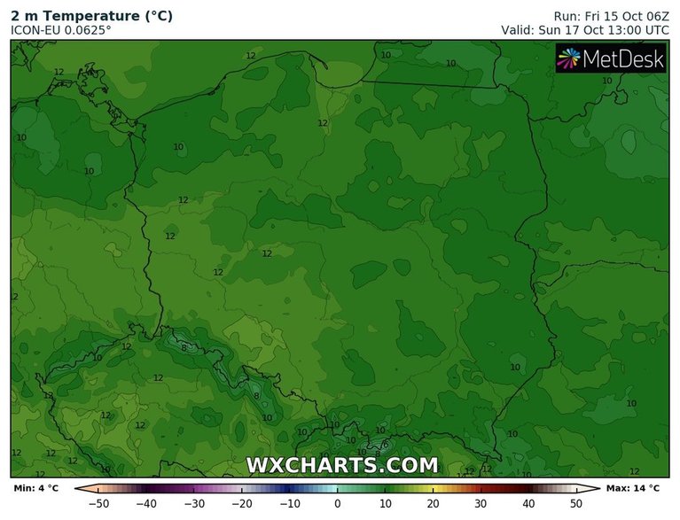 Temperatura w niedzielę