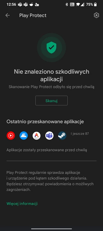 Play Protect pozwała w łatwy sposób wyszukać szkodliwe oprogramowanie na naszym smartfonie