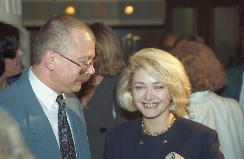 Małgorzata Szelewicka z mężem Markiem Szelewickim — 1993 r.