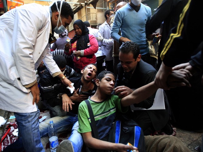 Egipscy demonstranci ranni na placu Tahrir Egipt, 22 listopada 2011