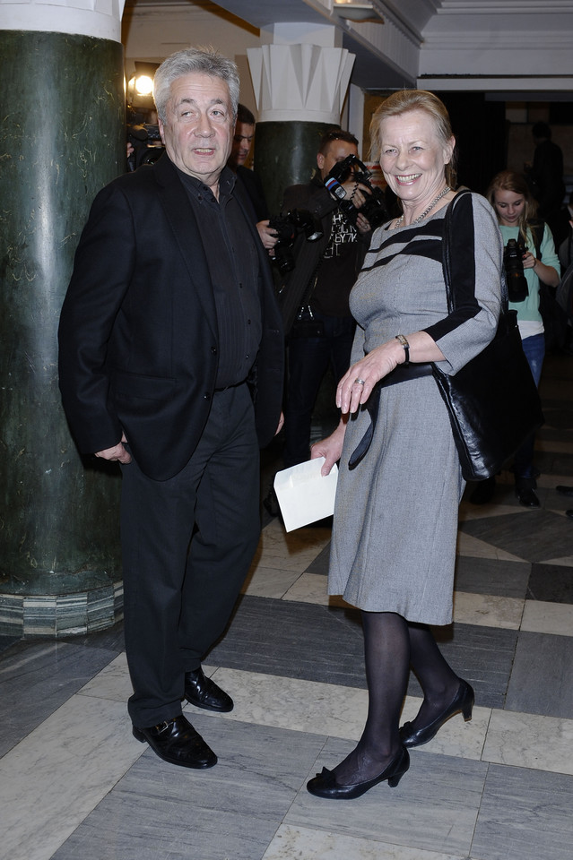 Anna Nehrebecka z mężem na premierze "Merylin Mongoł"