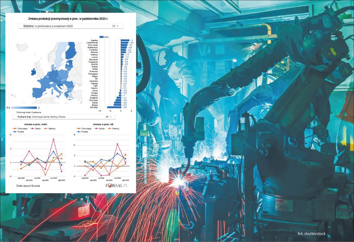 Produkcja przemysłowa w Polsce. Eurostat podał dane za październik