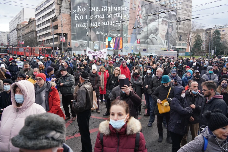 Protest ispred Vlade Srbije