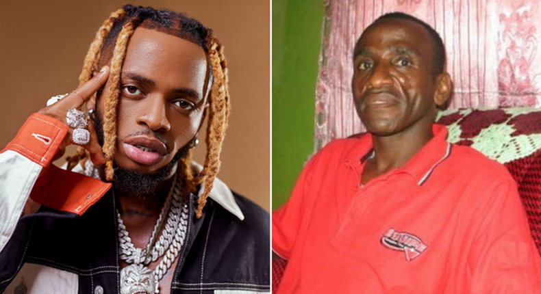 Diamond Platnumz and his father Abdul Juma. Abdul has criticised his son for getting a nose piercing
