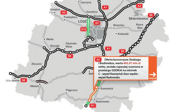 A1 - odcinek Kamieńsk - Radomsko