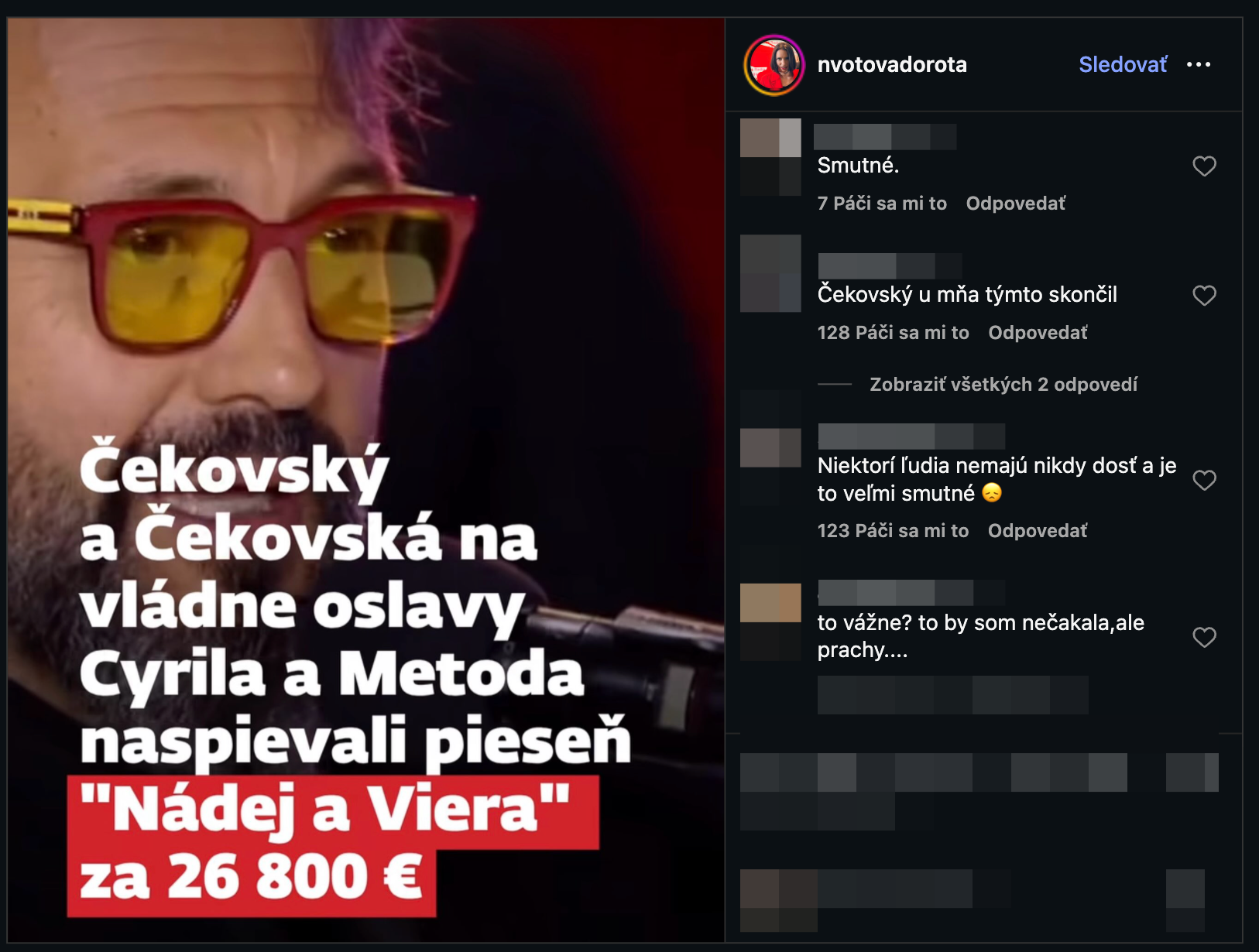 Na hudobníka Mariána Čekovského sa po vystúpení na slávnostiach skustila vlna kritiky. 