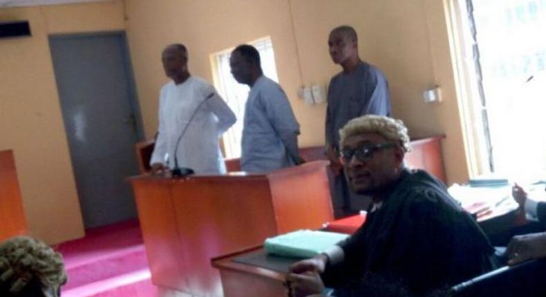 The suspects, Prof. Olusola Oyewole, Adeseye Ogunlewe and Moses Ilesanmi, in court