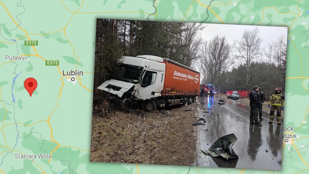 Skoków. Tragiczny wypadek. Czołowe zderzenie z ciężarówką, nie żyje kobieta