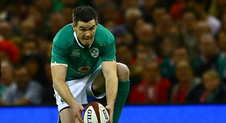 Ireland's fly-half Johnny Sexton prepares to take an early penalty during the Six Nations international rugby union match between Wales and Ireland at the Principality Stadium in Cardiff, south Wales, on March 10, 2017