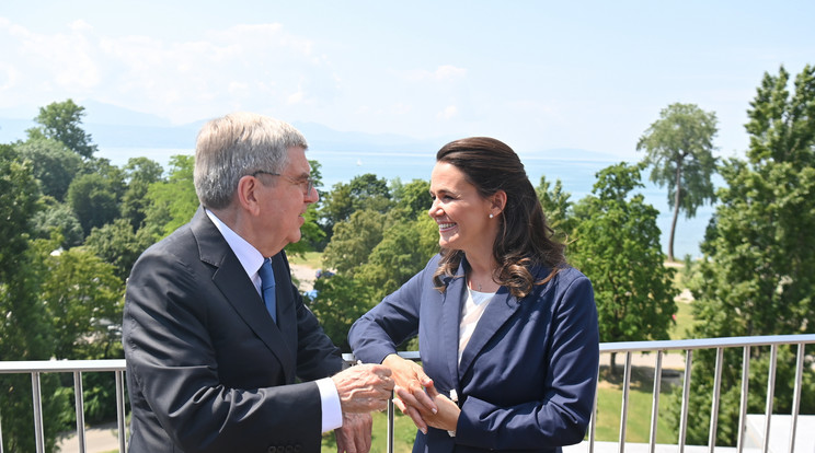 ÍNovák Katalin Thomas Bachhal, a Nemzetközi Olimpiai Bizottság elnökével találkozott / MTI/Bruzák Noémi