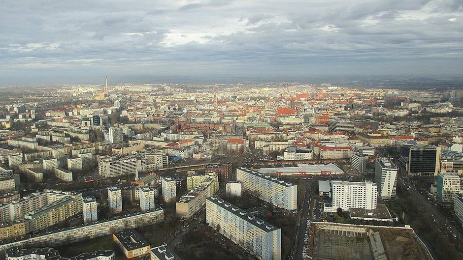 Panorama Wrocławia z "Mrówkowcami", rok powstania: 1972