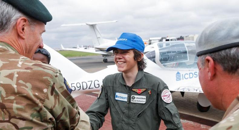 16-year-old pilot Mack Rutherford in Kenya 