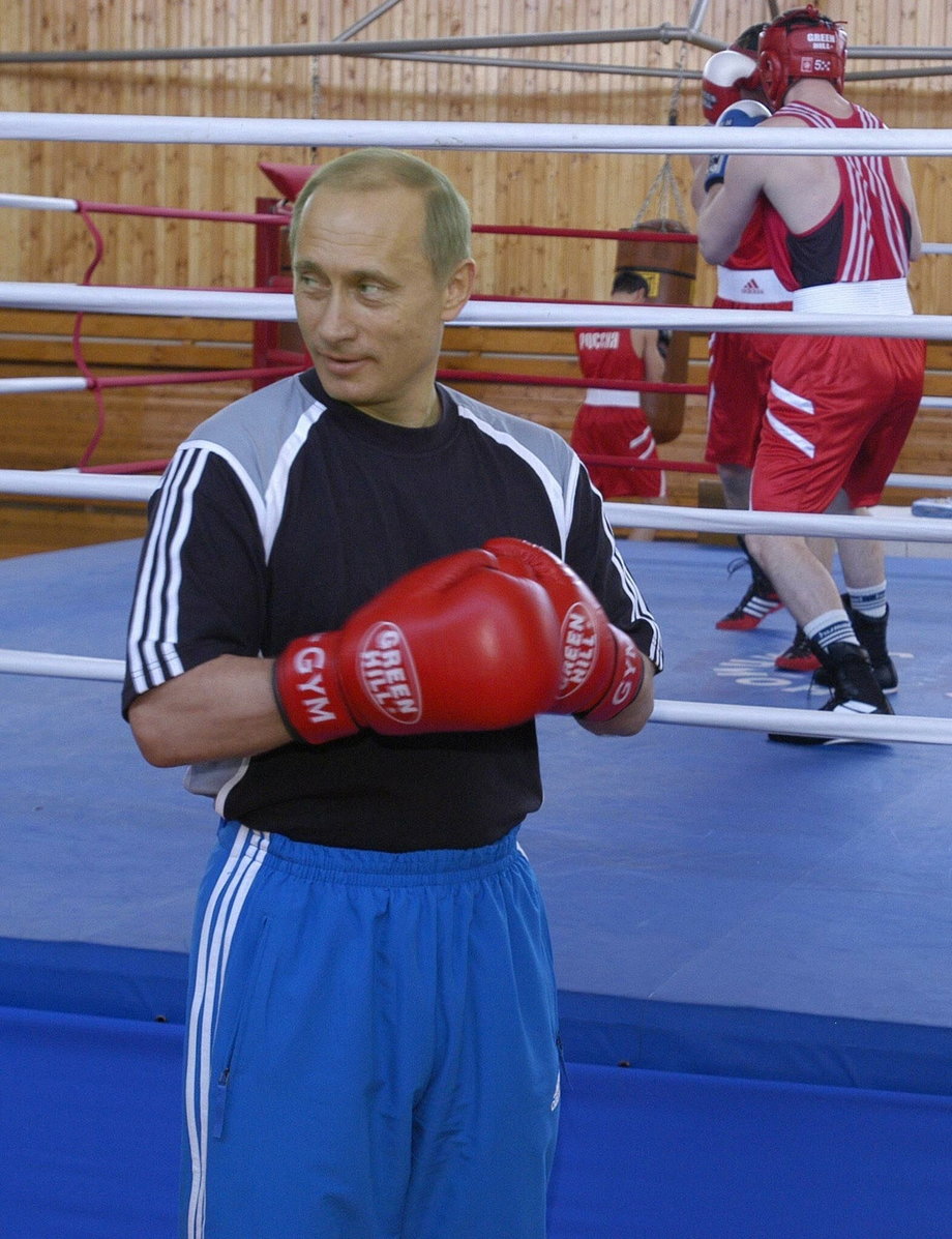 Putin w klubie bokserskim w 2004 roku
