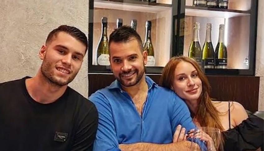 Filip Živojinović sa bratom i sestrom