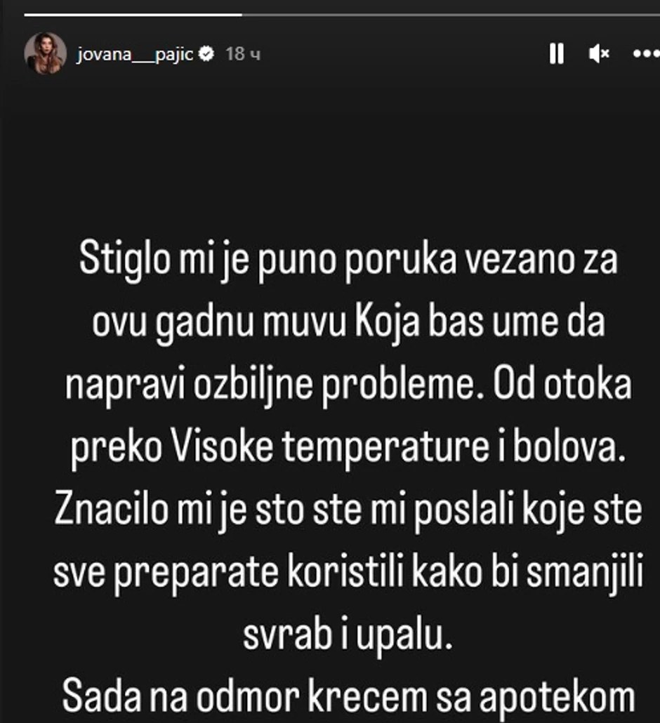 Objava Jovane Pajić