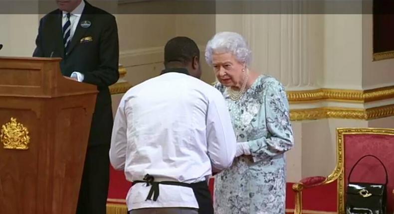 Chef Elijah Amoo Addo and Queen Elizabeth II