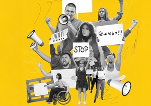 megafon ljudi ilustracija