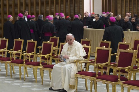 Pope Francis in Paul VI Hall