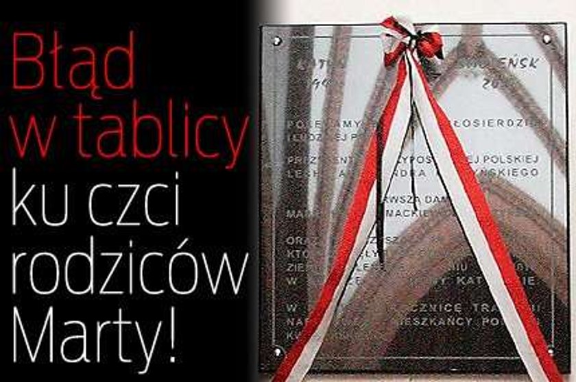 Błąd w tablicy ku czci rodziców Marty!