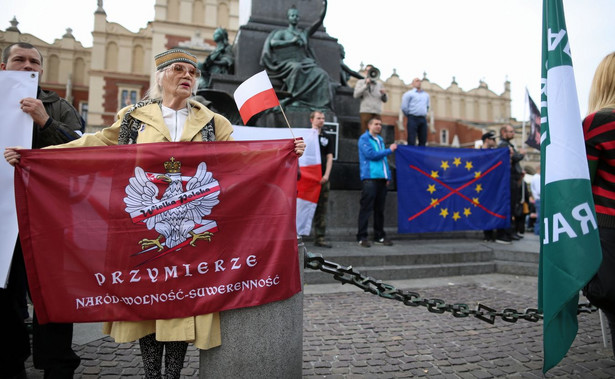 Demonstracje antyunijne środowisk narodowych w 12. rocznicę wejścia Polski do UE