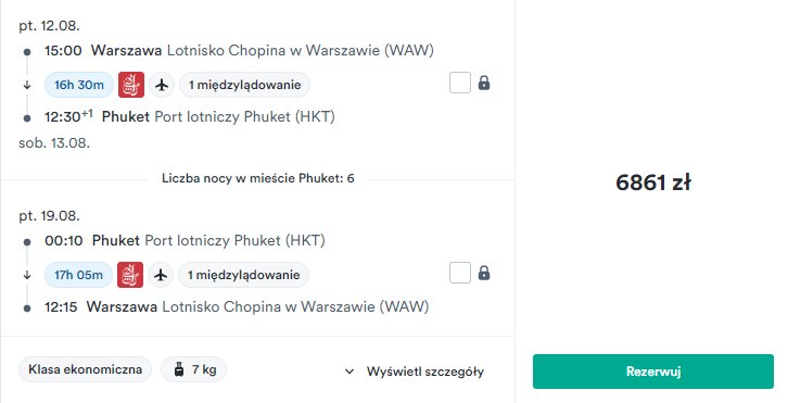 Warszawa — Phuket