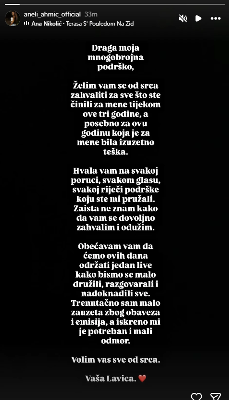 Oglasila se Aneli Ahmić