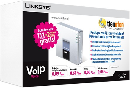 Nagroda w konkursie walentynkowym bramka VolP "Linksys PAP2T Tlenofon"