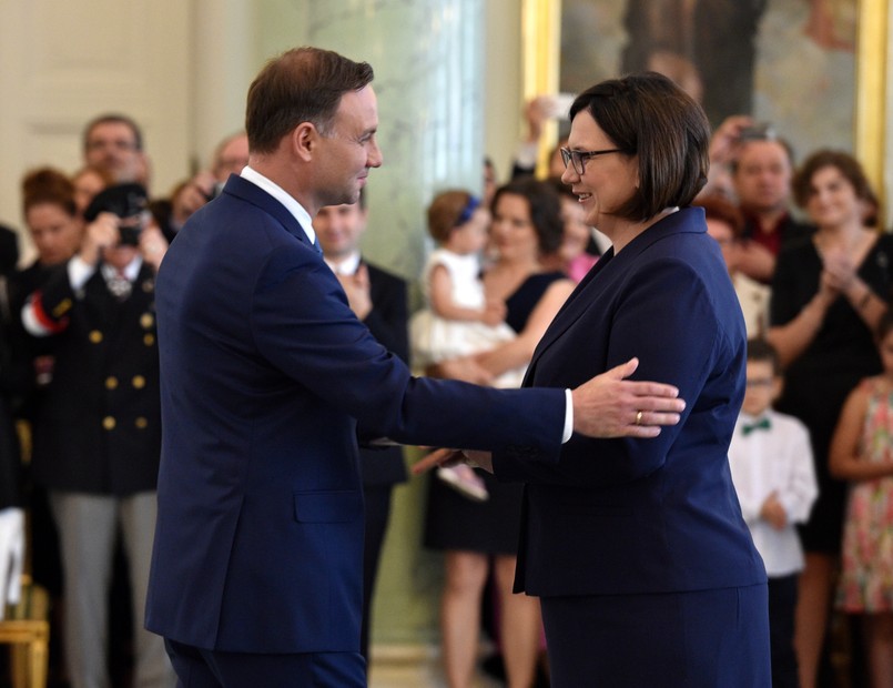 Prezydent Andrzej Duda i szefowa Kancelarii Małgorzata Sadurska