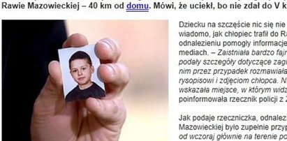 Chłopiec uciekł z domu bo nie zdał do...