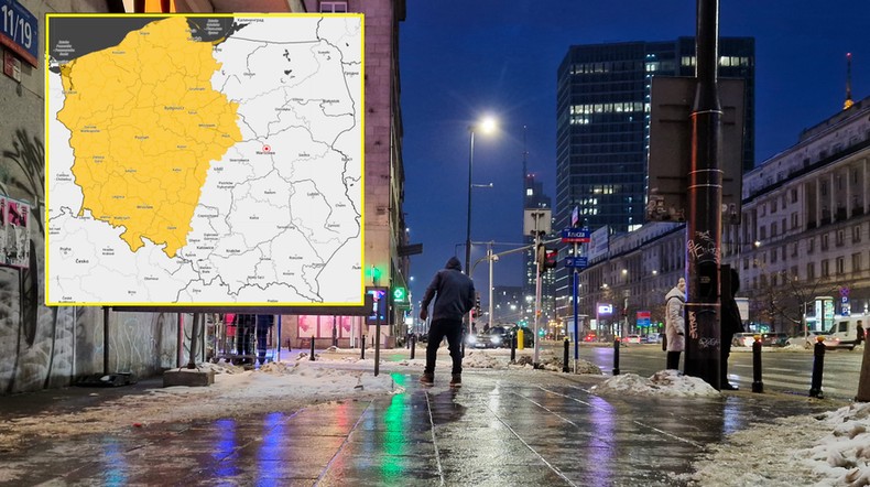 Niebezpieczna gołoledź w dużej części Polski. Zacznie się w nocy (mapa: IMGW)