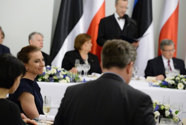 Zjawiskowo piękna Justyna Kowalczyk na obiedzie w Pałacu Prezydenckim