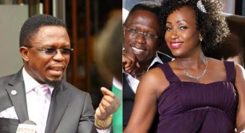 A collage image of Ababu Namwamba and his ex-wife, the late Priscah Mwaro