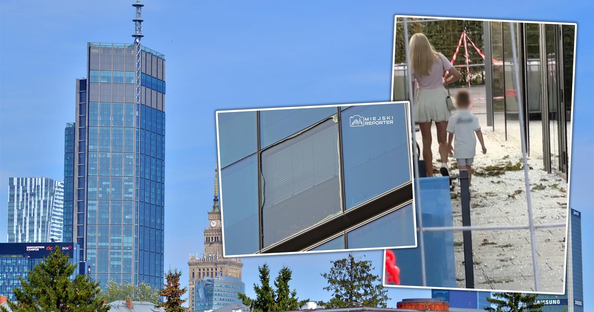 Chwile grozy w Warszawie. Runęła szyba z luksusowego wieżowca