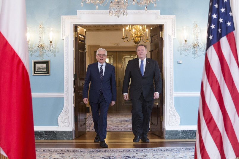 Jacek Czaputowicz z Mikiem Pompeo