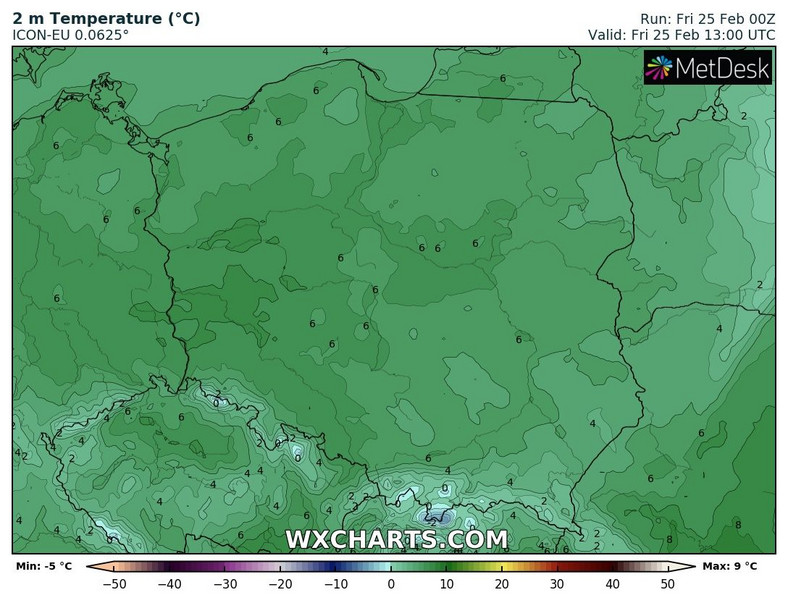 Temperatura w całym kraju będzie dodatnia