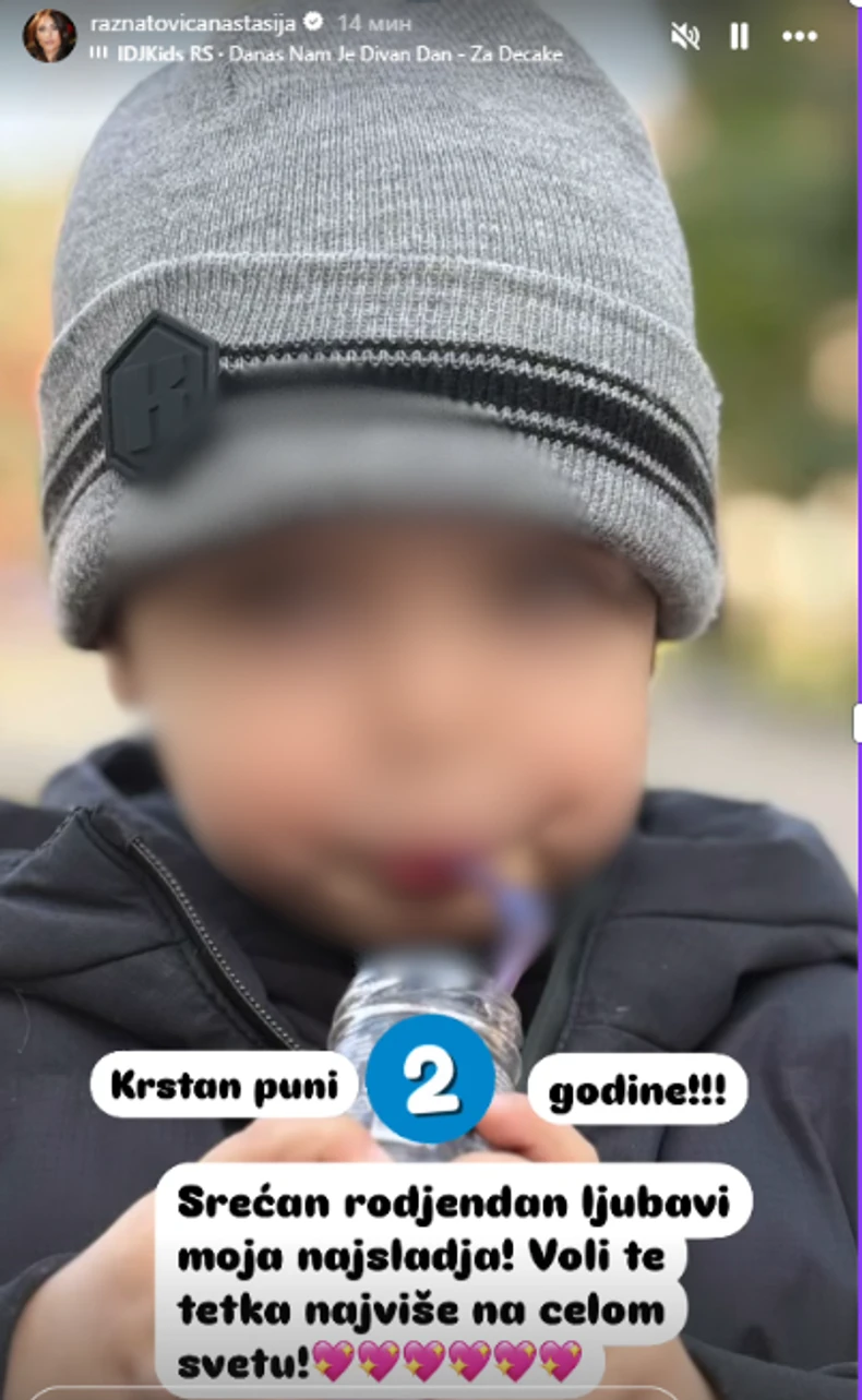 Anastasijina objava na Instagramu