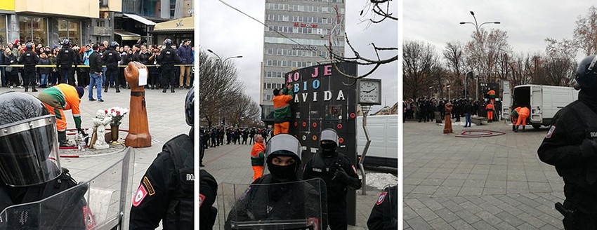 Uklanjanje srca sa Trga Krajine