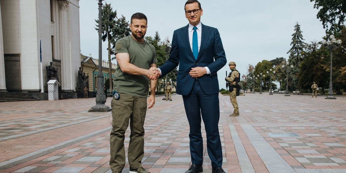 Mateusz Morawiecki odwiedził w Kijowie Wołdymyra Zełenskiego.