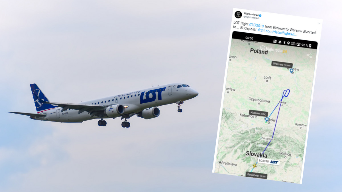 LOT: samoloty z Bydgoszczy i Krakowa do Warszawy przekierowane do Budapesztu