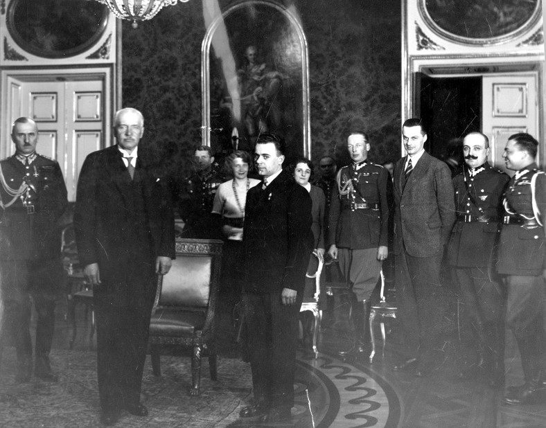 Spotkanie z prezydentem RP Ignacym Mościckim w Pokoju Audiencjonalnym Starym na Zamku Królewskim w Warszawie, 07.03.1932 r. 
