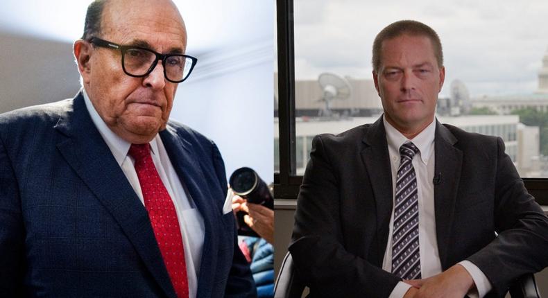 In an exclusive video interview, FBI special agent Johnathan Buma, right, alleged that the bureau stymied leads that implicated Donald Trump's personal attorney Rudy Giuliani.Tom Williams/Getty, Amelia Kosciulek/Insider