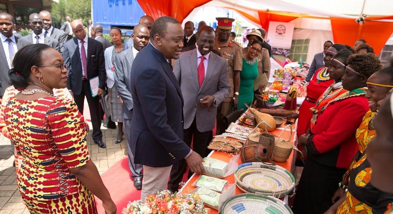 President Kenyatta at the Kasarani Sports Complex in Nairobi during the Joyful Women Organization’s thanks giving ceremony and annual general meeting.
