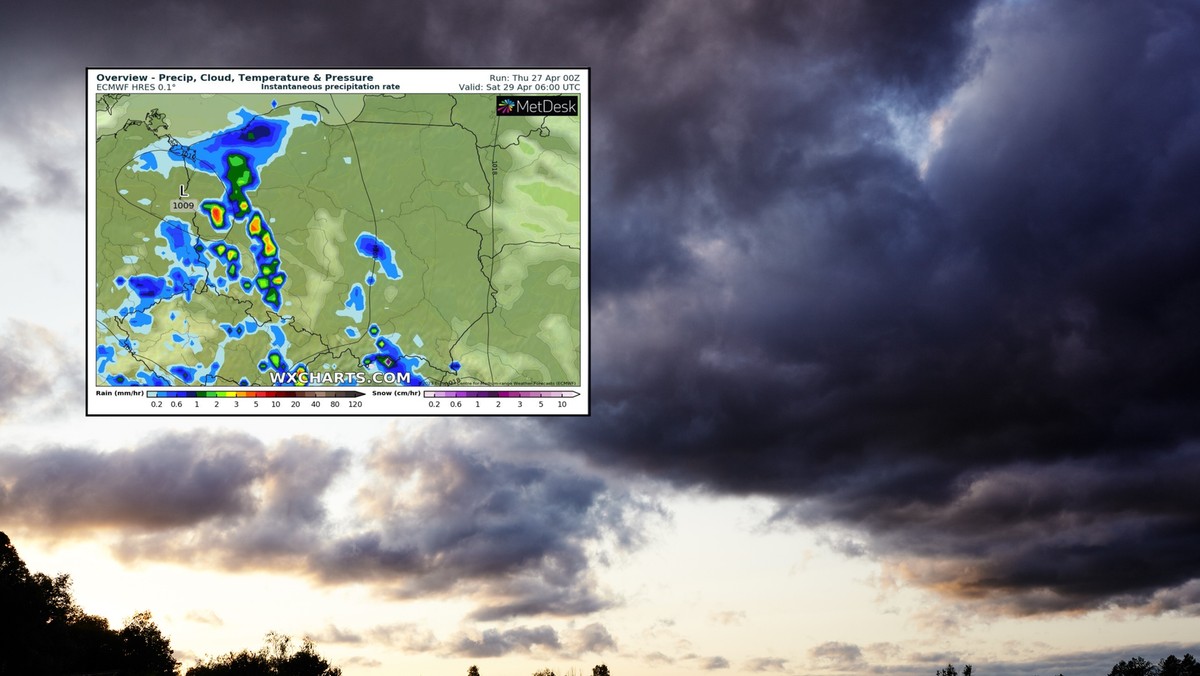Pogoda na piątek, 28 kwietnia. Polska celem frontów. Zacznie się wieczorem
