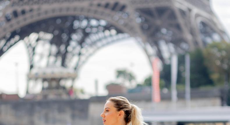 Amanda Rollins in front of the Seine and Eiffel TowerCourtesy of Amanda Rollins
