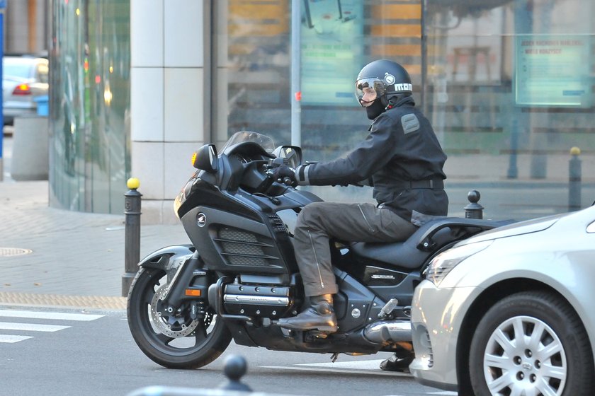 Hubert Urbański na motocyklu marki Honda