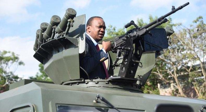 Kenyan Preisdent Uhuru Kenyatta on top of one of the VN-4s. (kenyainsights)