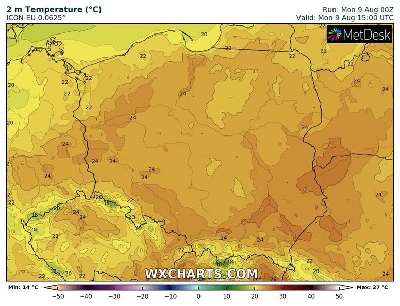 Poniedziałek będzie ciepły, ale nie upalny